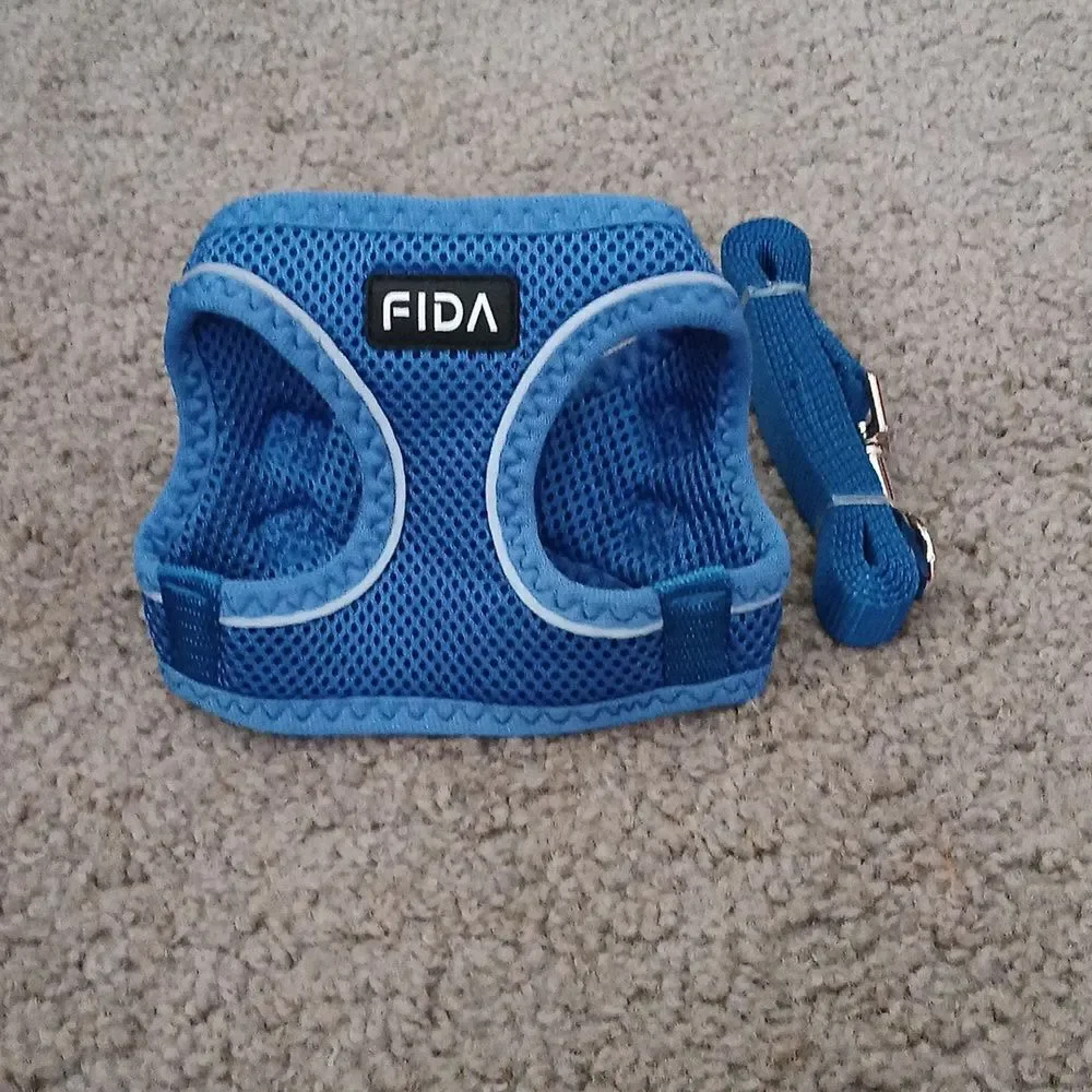 Fida Comfy Dog or Cat  Harness with Leash Blue Sz XXS  NWT